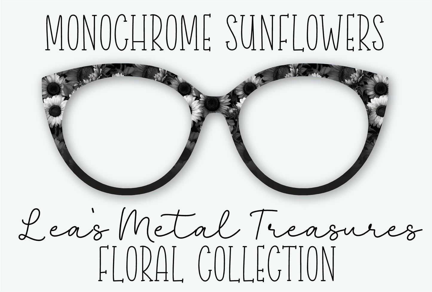 Monochrome Sunflowers Eyewear Frame Toppers