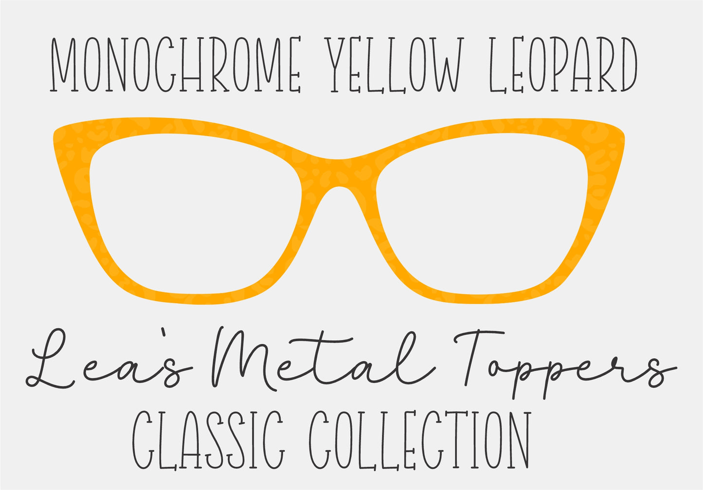 MONOCHROME YELLOW LEOPARD Eyewear Frame Toppers COMES WITH MAGNETS