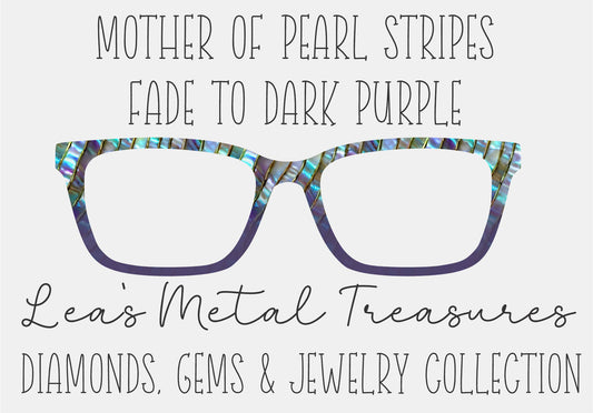 MOTHER OF PEARL STRIPES FADE TO DARK PURPLE Eyewear Frame Toppers COMES WITH MAGNETS