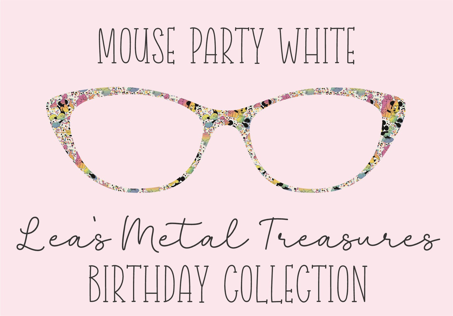 MOUSE PARTY WHITE Eyewear Frame Toppers COMES WITH MAGNETS