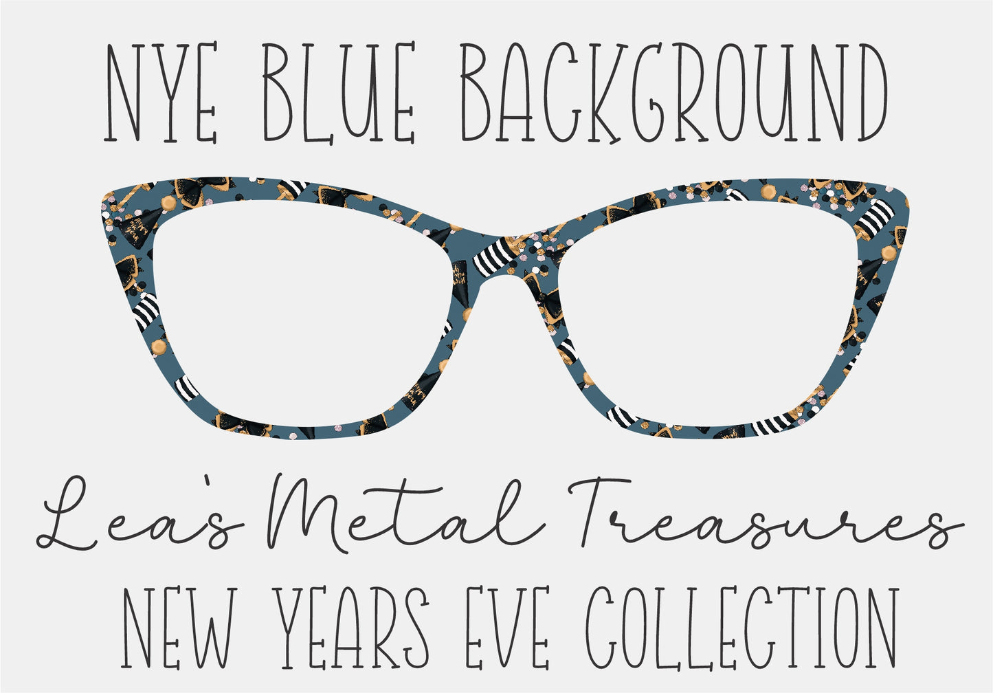 NYE BLUE BACKGROUND Eyewear Frame Toppers COMES WITH MAGNETS
