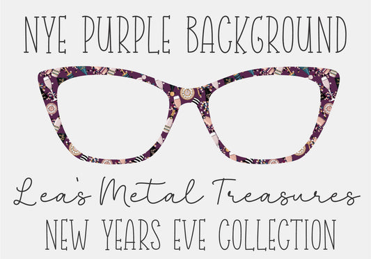 NYE PURPLE BACKGROUND Eyewear Frame Toppers COMES WITH MAGNETS