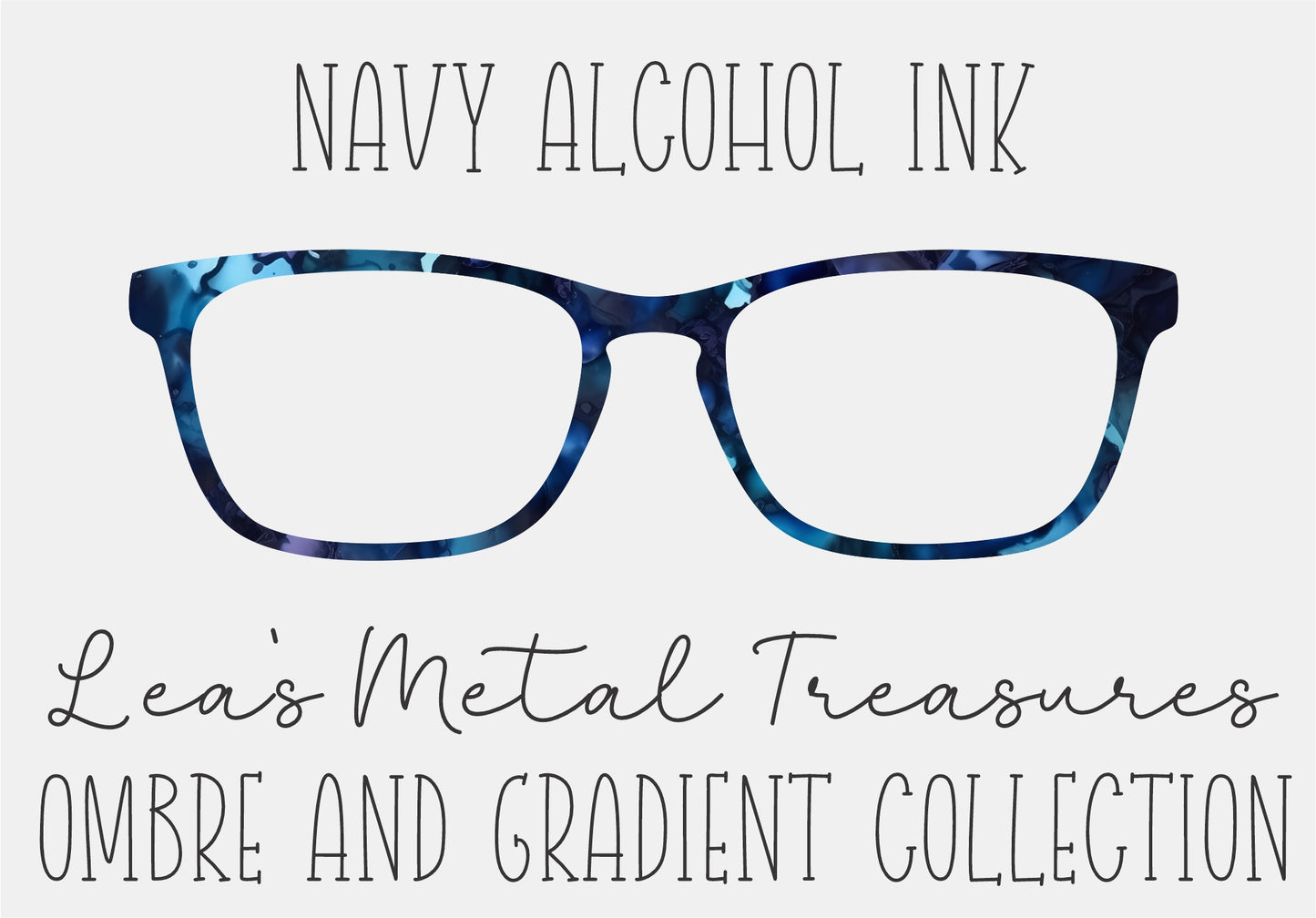 NAVY ALCOHOL INK Eyewear Frame Toppers COMES WITH MAGNETS