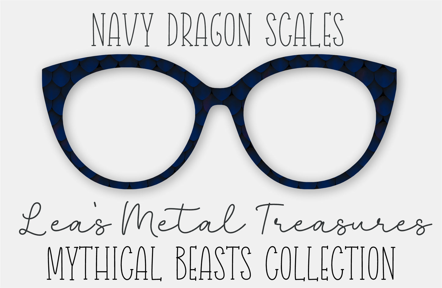 Navy Dragon Scales Eyewear Frame Toppers COMES WITH MAGNETS