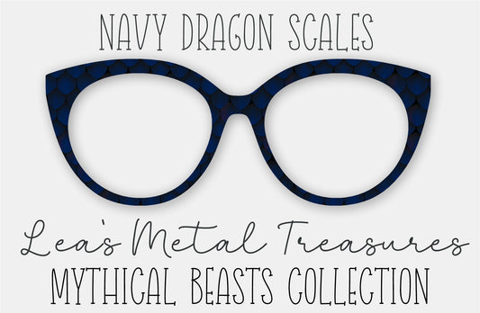 Navy Dragon Scales Eyewear Frame Toppers COMES WITH MAGNETS