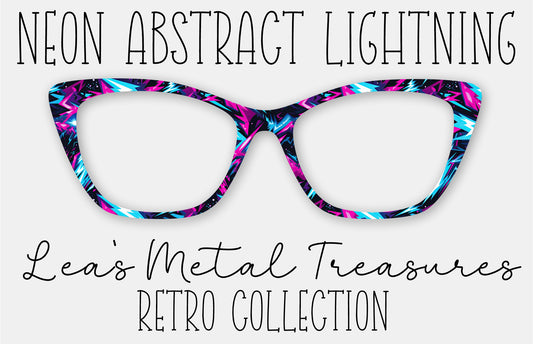 Neon Abstract Lightning Eyewear Frame Toppers
