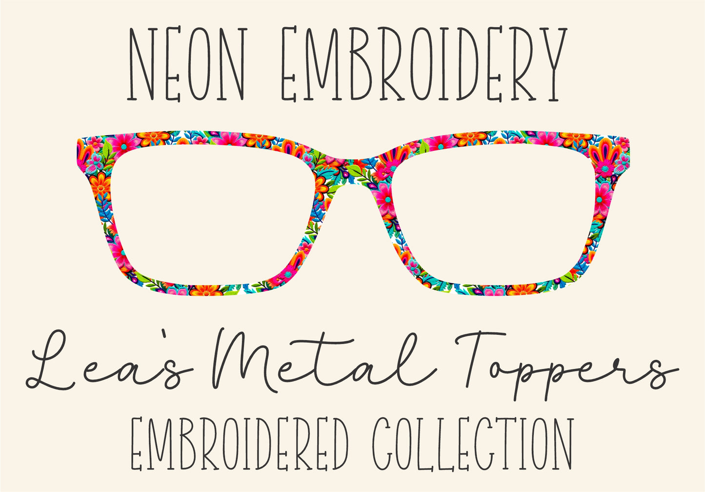 NEON EMBROIDERY Eyewear Frame Toppers