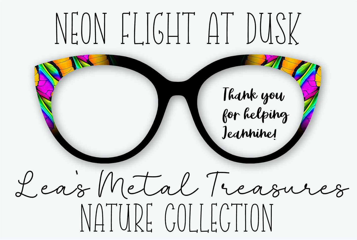 NEON FLIGHT AT DUSK Eyewear Frame Toppers • Fundraiser for Jeannine