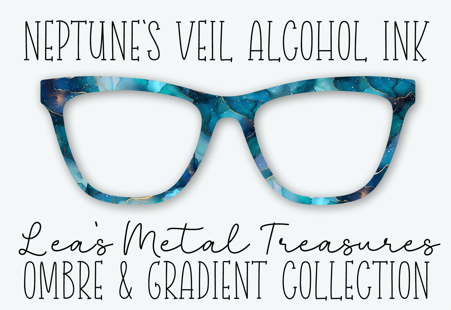 NEPTUNE'S VEIL ALCOHOL INK Eyewear Frame Toppers • MARCH 2026 TOPPER OF THE MONTH