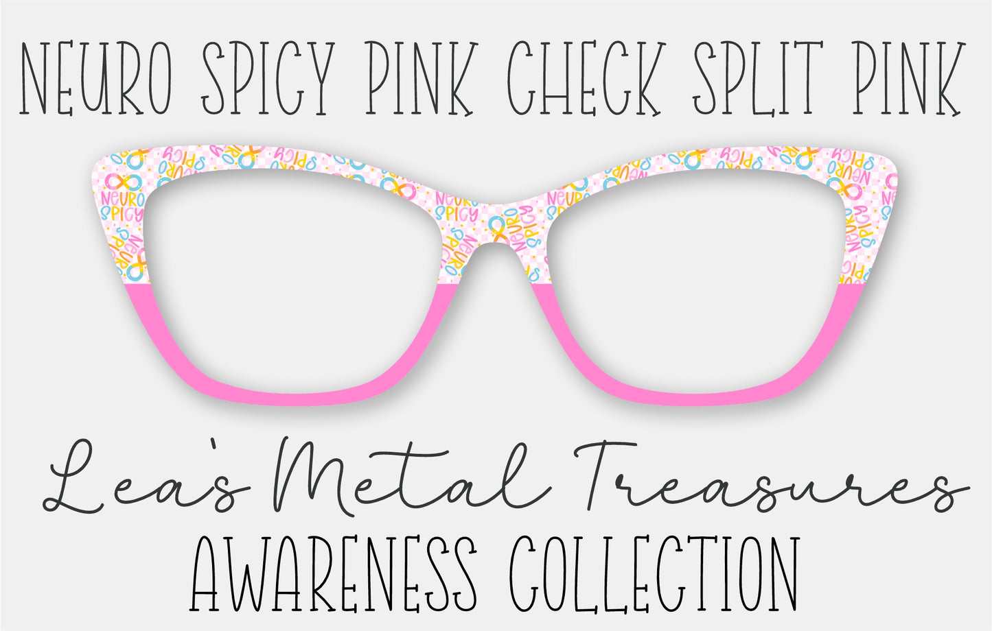 Neuro Spicy Pink Check Split Pink Eyewear Frame Toppers