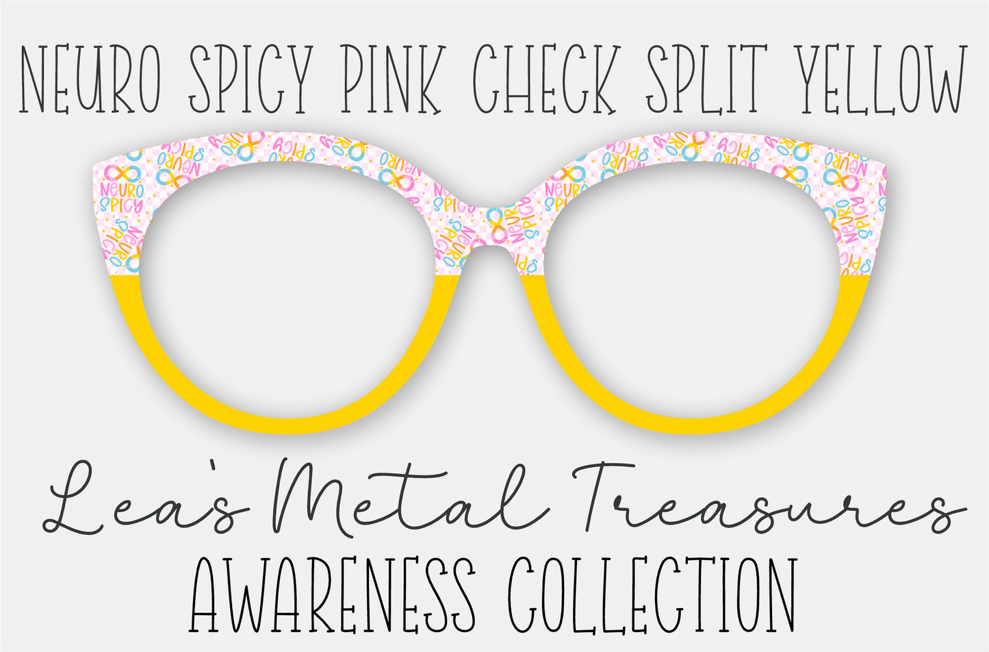 Neuro Spicy Pink Check Split Yellow Eyewear Frame Toppers