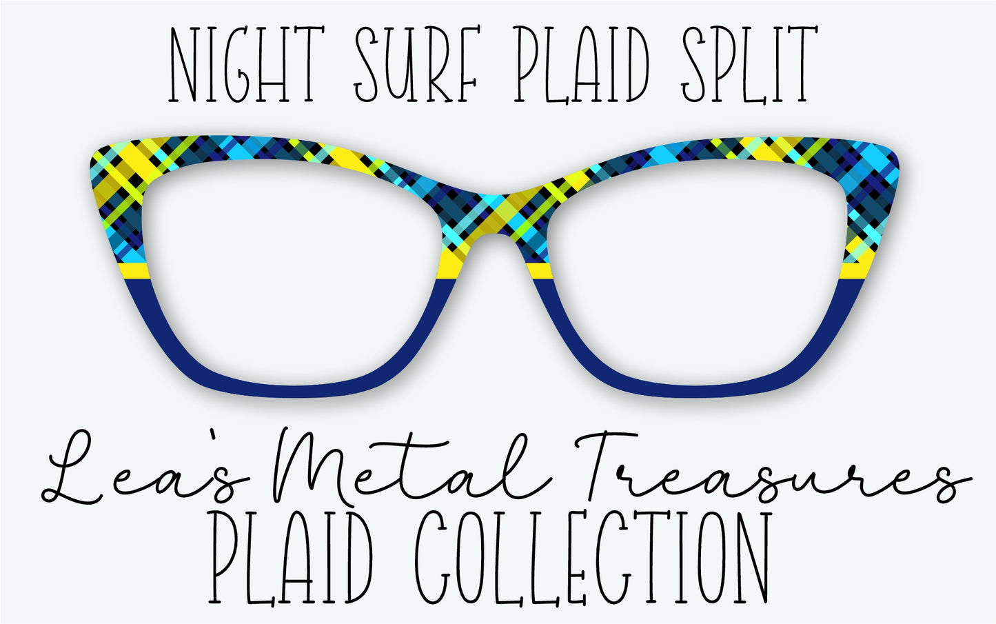 NIGHT SURF PLAID SPLIT Eyewear Frame Toppers • MARCH 2026 TOPPER OF THE MONTH