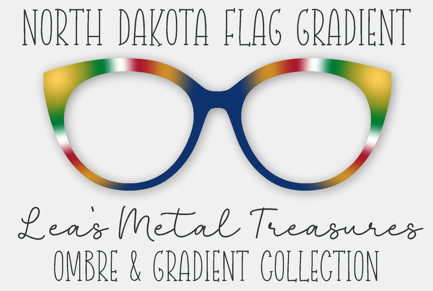 North Dakota Flag Gradient Eyewear Frame Toppers