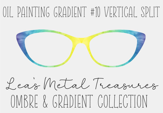OIL PAINTING GRADIENT 10 VERTICAL SPLIT Eyewear Frame Toppers COMES WITH MAGNETS