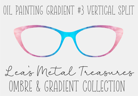OIL PAINTING GRADIENT 3 VERTICAL SPLIT Eyewear Frame Toppers COMES WITH MAGNETS