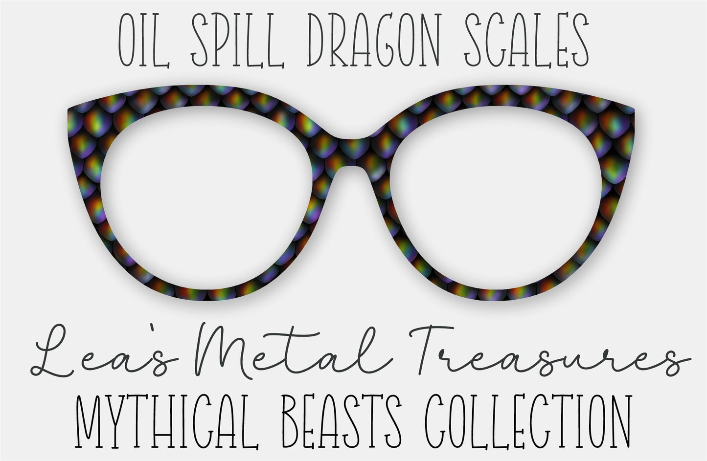 Oil Spill Dragon Scales Eyewear Frame Toppers COMES WITH MAGNETS