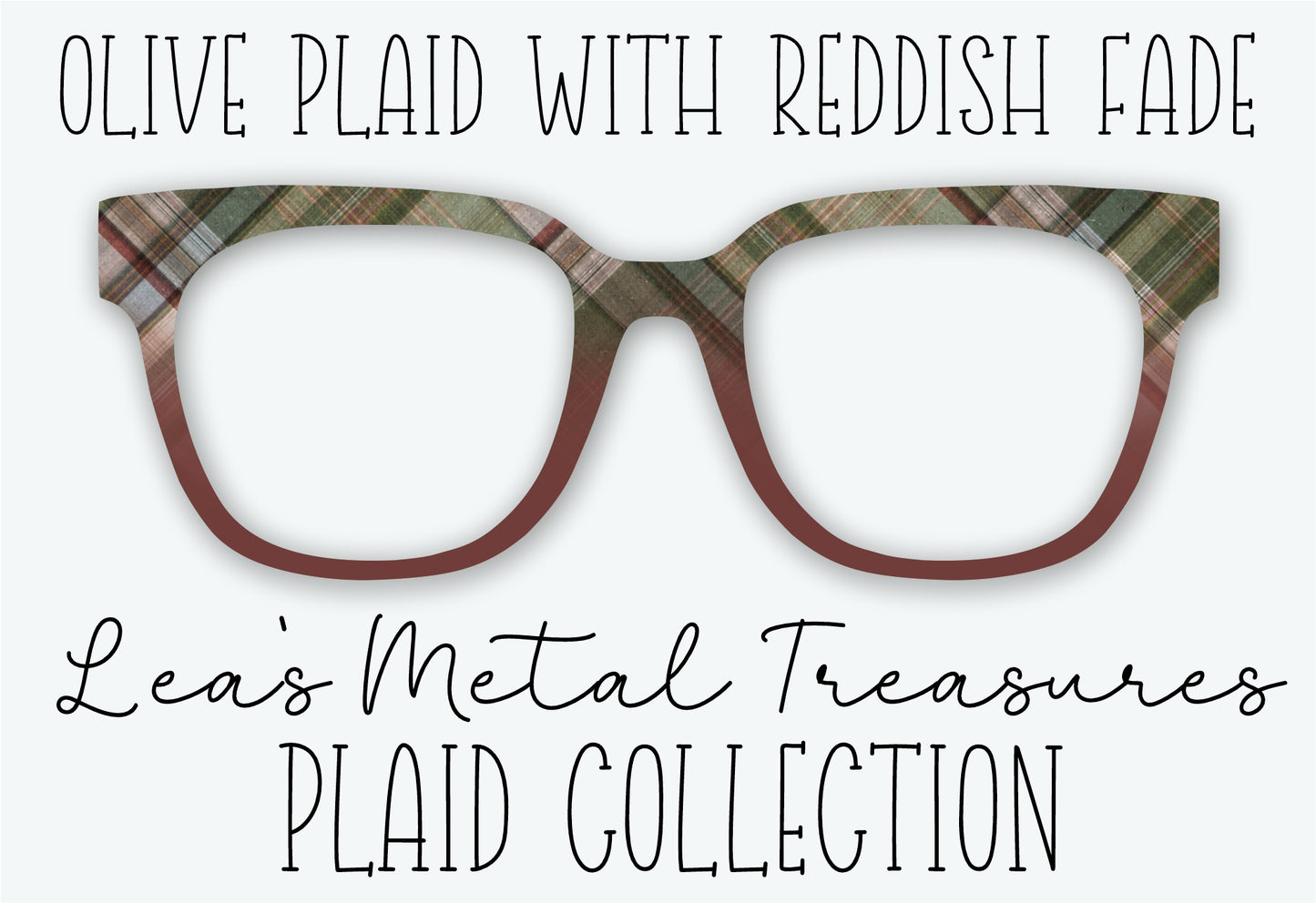 OLIVE PLAID WITH REDDISH FADE Eyewear Frame Toppers
