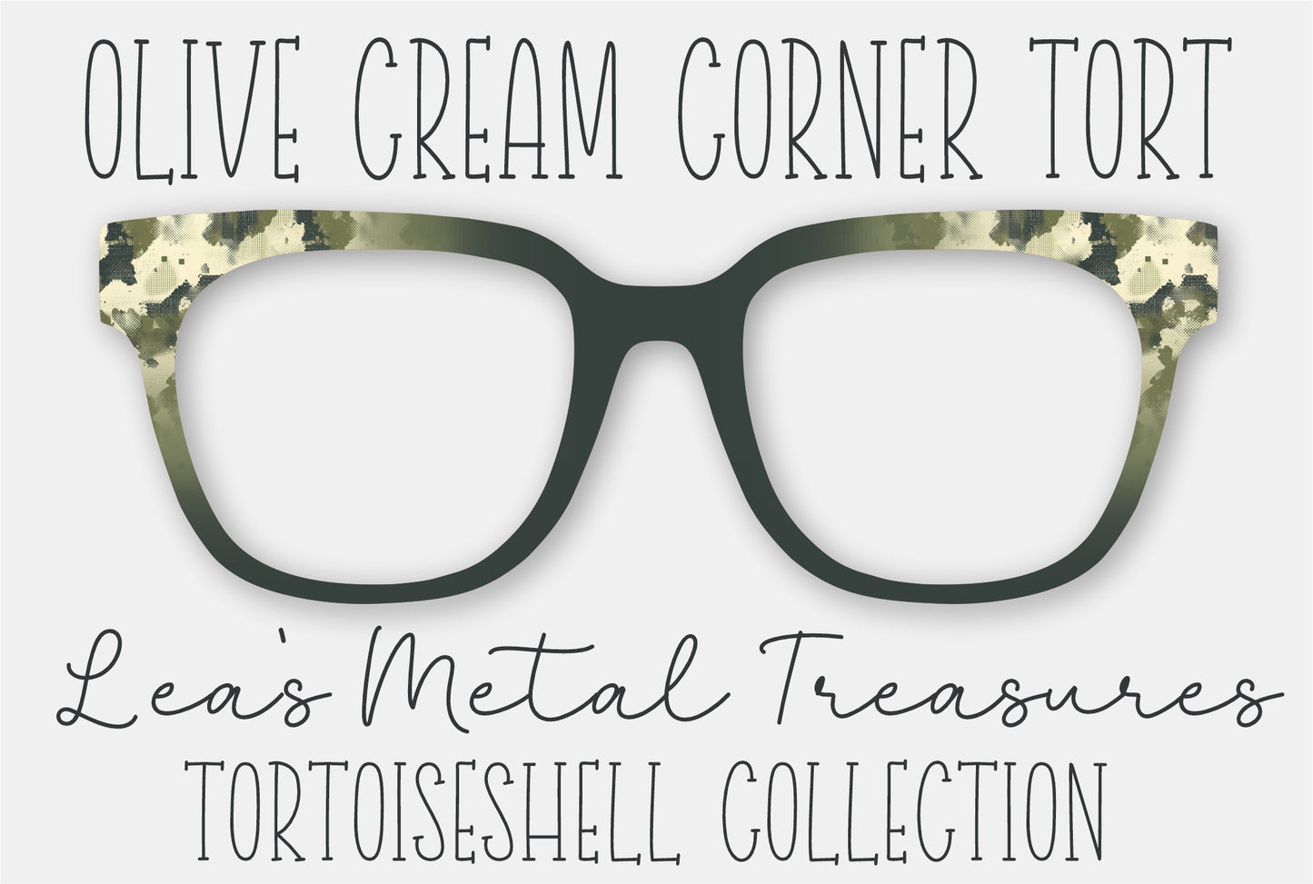 Olive Cream Corner Tort Eyewear Frame Toppers COMES WITH MAGNETS