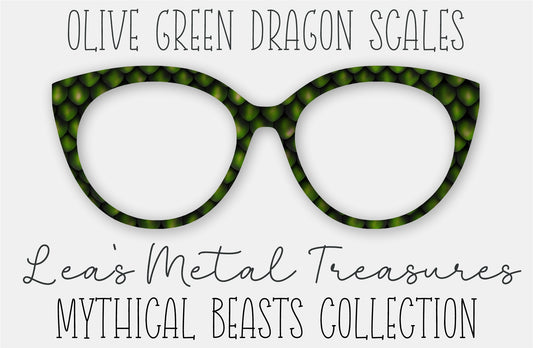 Olive Green Dragon Scales Eyewear Frame Toppers COMES WITH MAGNETS