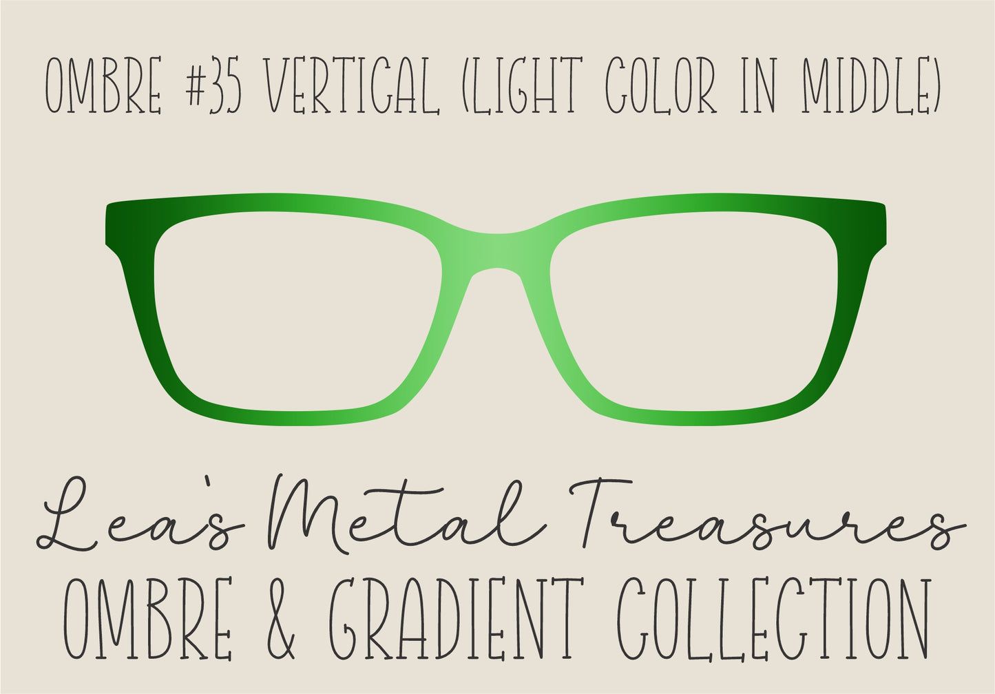 Ombre 35 Vertical (Light color in the middle) TOPPER COMES WITH MAGNETS