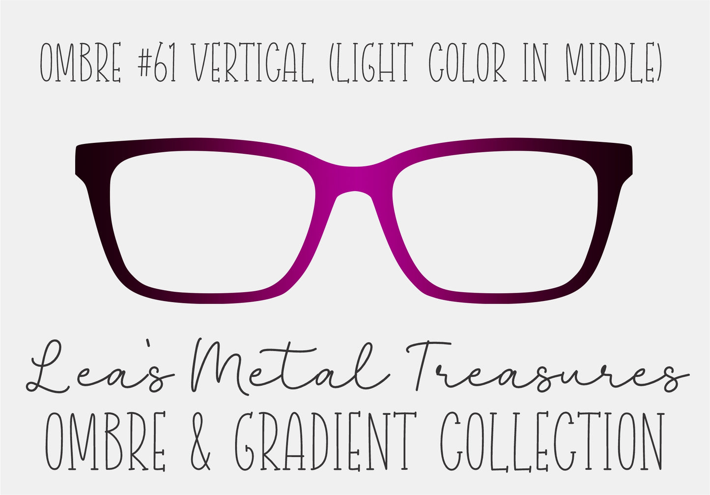 Ombre 61 Vertical (Light color in the middle) TOPPER COMES WITH MAGNETS