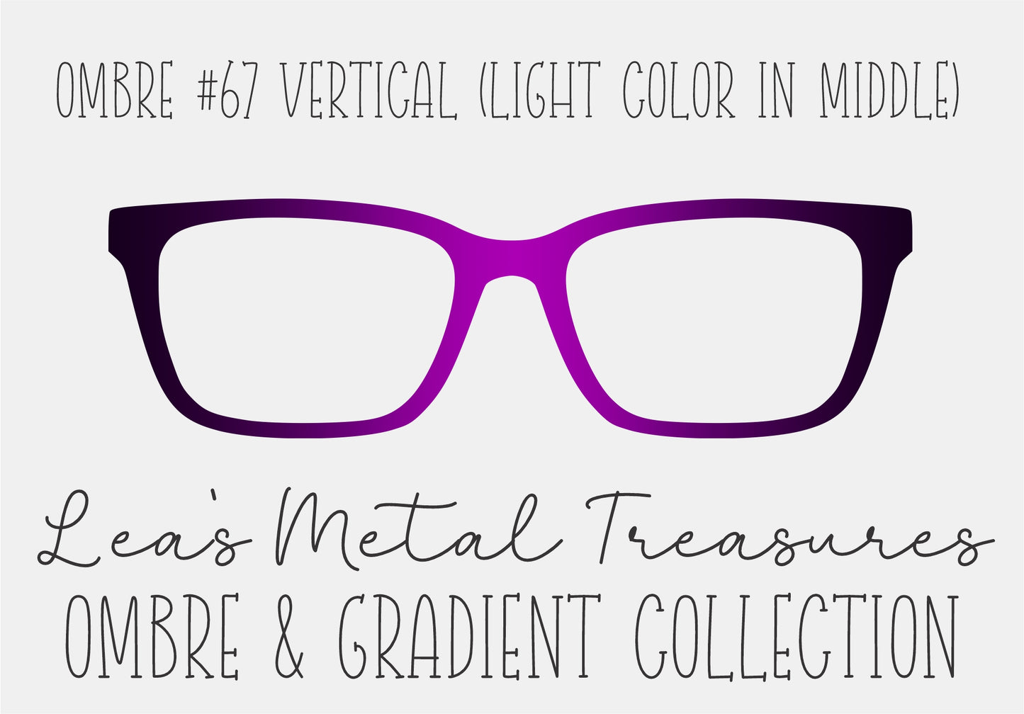 Ombre 67 Vertical (Light color in the middle) TOPPER COMES WITH MAGNETS