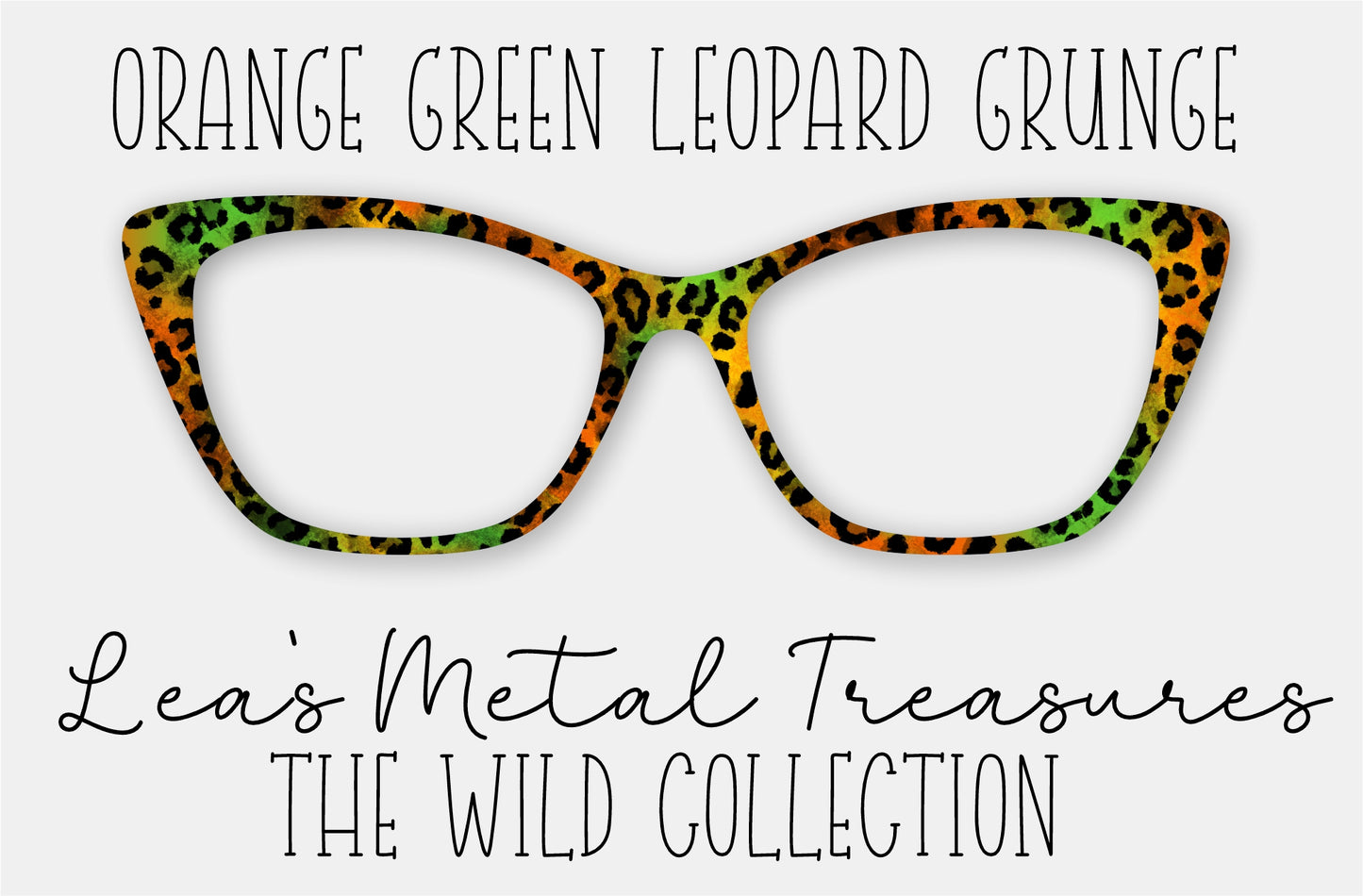 Orange Green Leopard Grunge Eyewear Frame Toppers