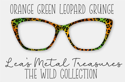 Orange Green Leopard Grunge Eyewear Frame Toppers