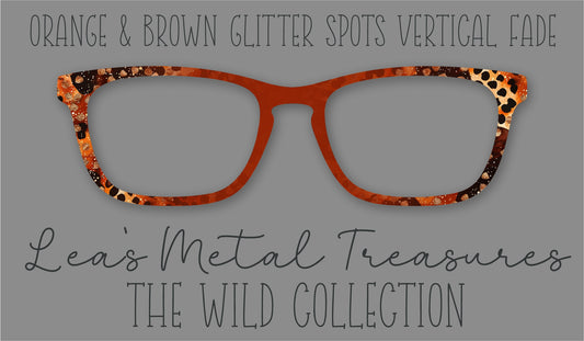 Orange and Brown Glitter Spots Vertical Fade Eyewear Frame Toppers COMES WITH MAGNETS