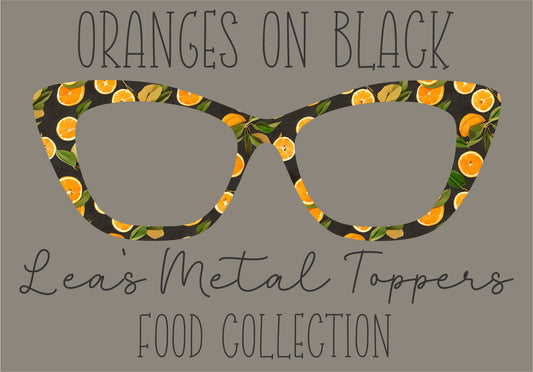 ORANGES ON BLACK Eyewear Frame Toppers COMES WITH MAGNETS