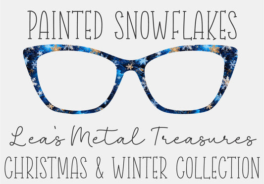 PAINTED SNOWFLAKES Eyewear Frame Toppers COMES WITH MAGNETS