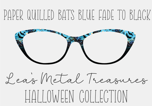 PAPER QUILLED BATS BLUE FADE TO BLACK Eyewear Frame Toppers COMES WITH MAGNETS