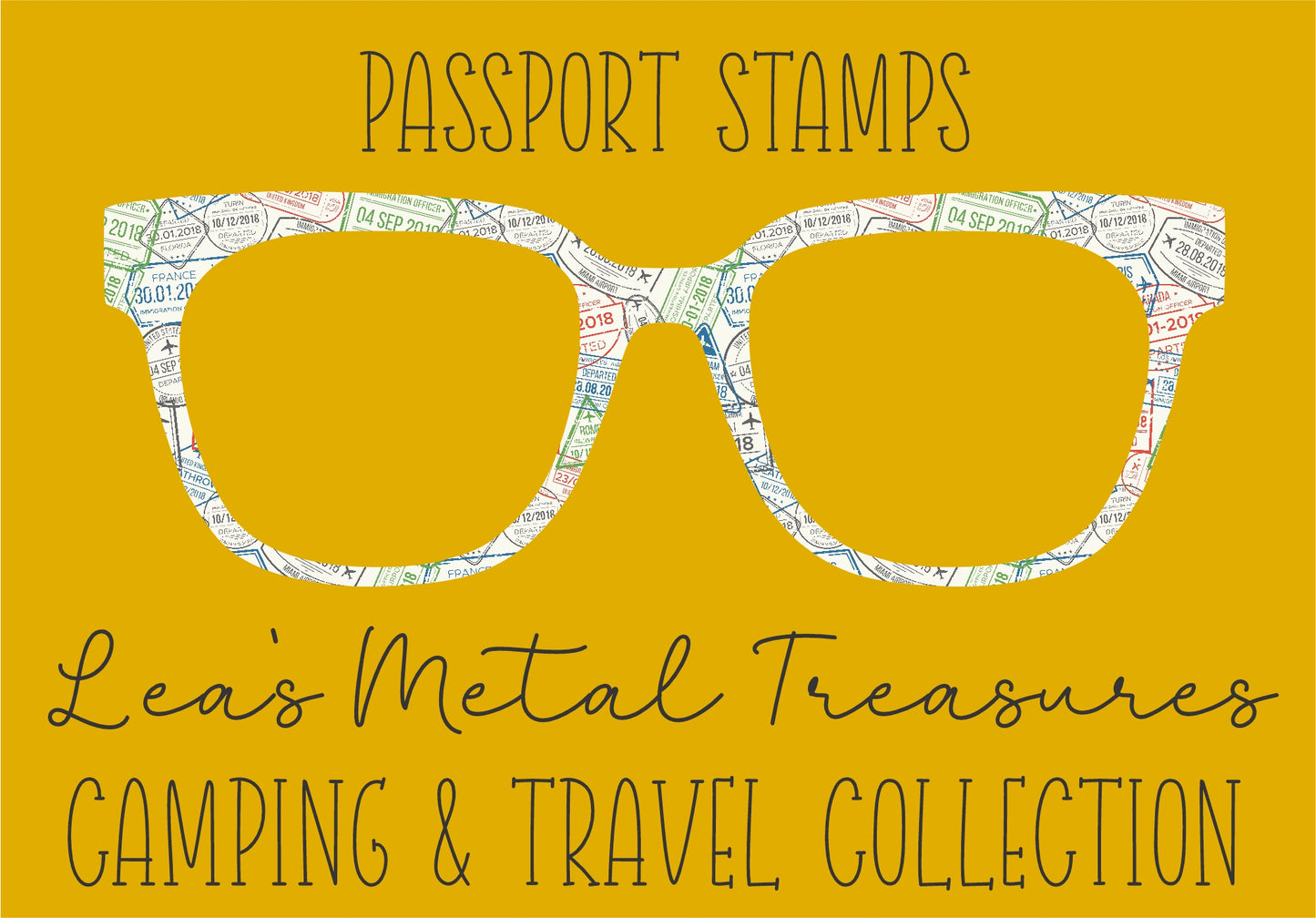 PASSPORT STAMPS Eyewear Frame Toppers COMES WITH MAGNETS