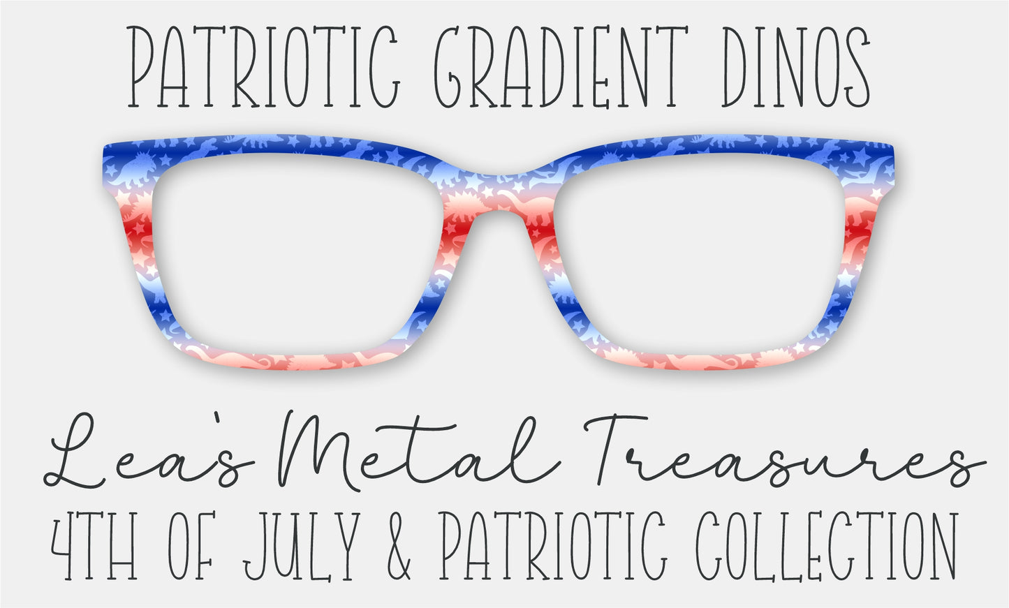 Patriotic Gradient Dinos Eyewear Frame Toppers