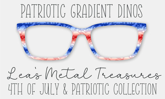READY TO SHIP • Patriotic Gradient Dinos Eyewear Frame Toppers