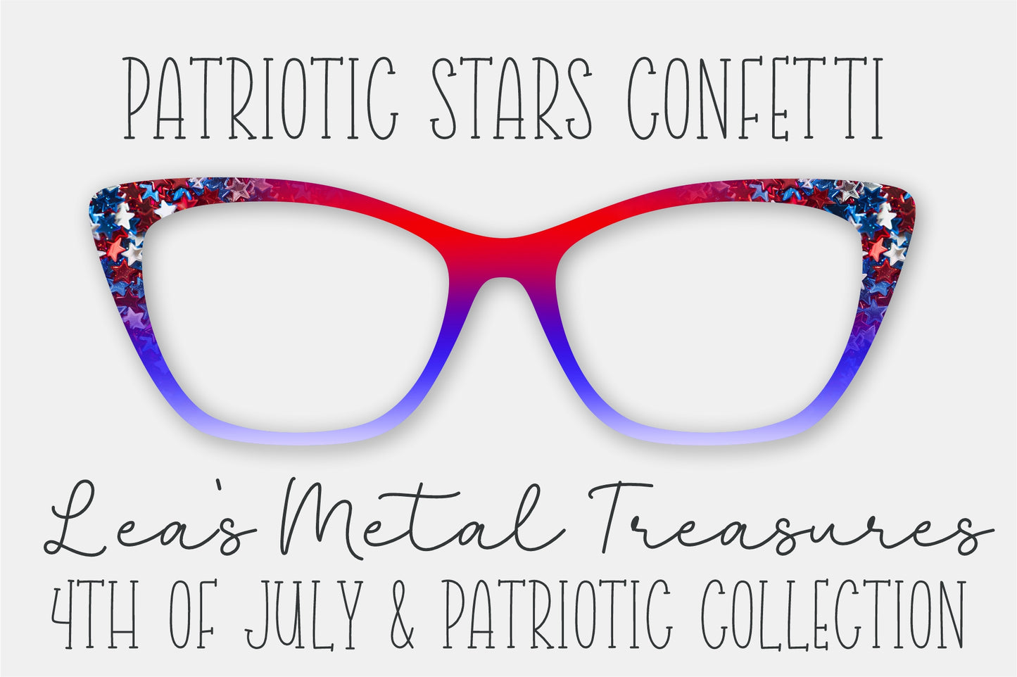 Patriotic Stars Confetti Eyewear Frame Toppers