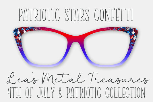 Patriotic Stars Confetti Eyewear Frame Toppers