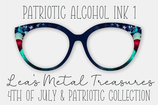 READY TO SHIP • Patriotic Alcohol Ink 1 • Eyewear Frame Toppers