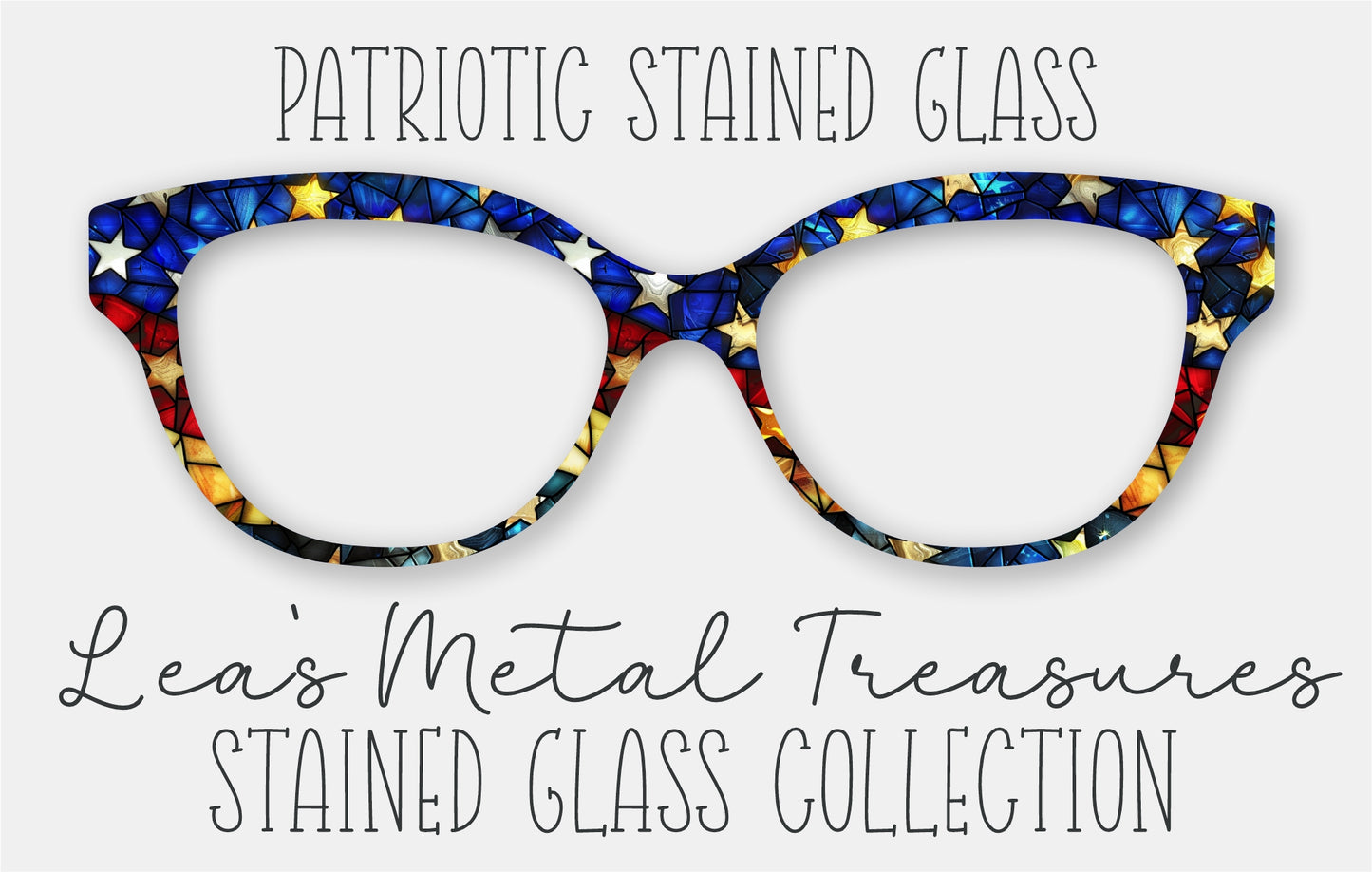 Patriotic Stained Glass Eyewear Frame Toppers