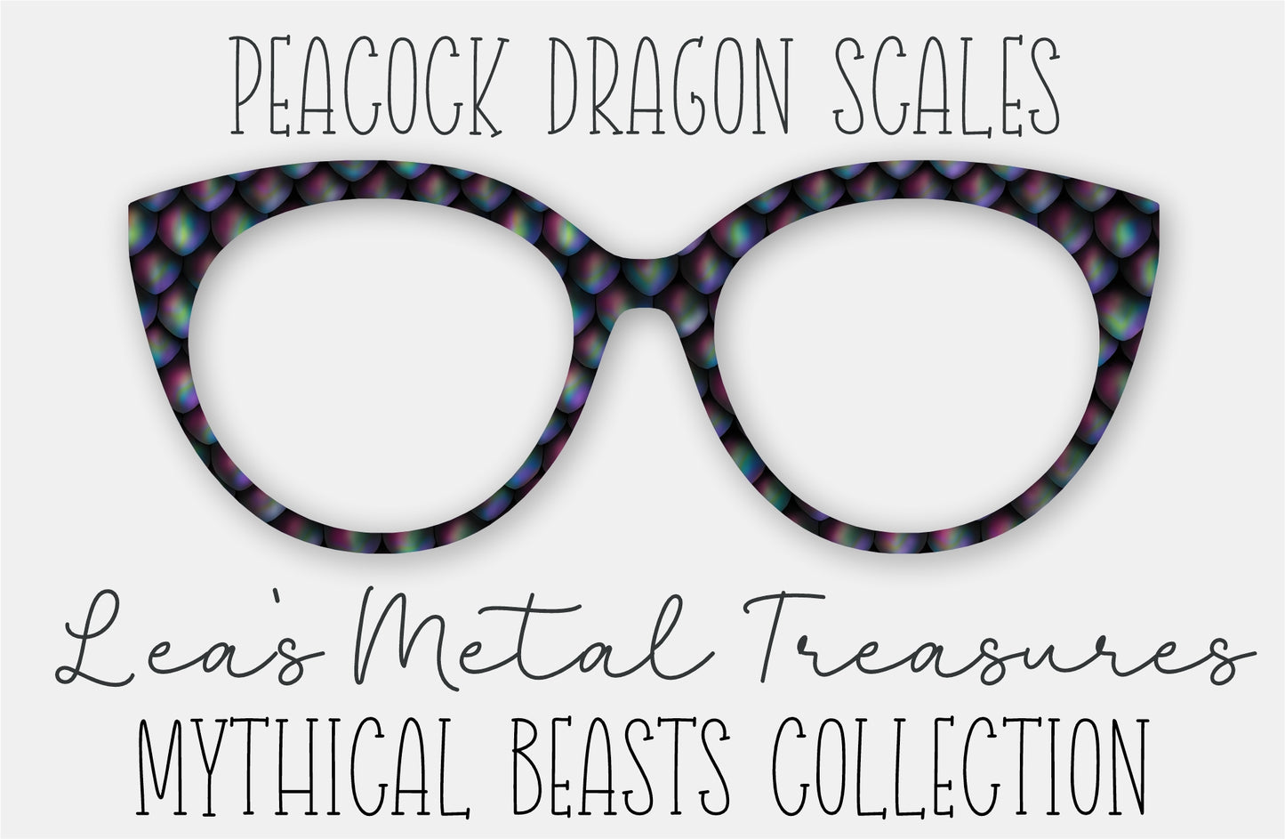 Peacock Dragon Scales Eyewear Frame Toppers COMES WITH MAGNETS