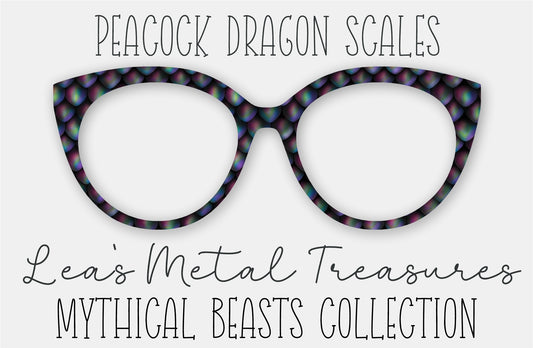 Peacock Dragon Scales Eyewear Frame Toppers COMES WITH MAGNETS