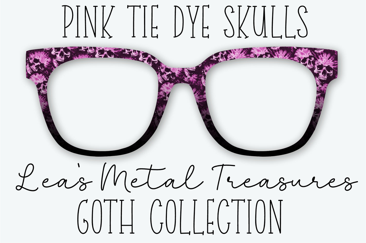 PINK TIE DYE SKULLS Eyewear Frame Toppers