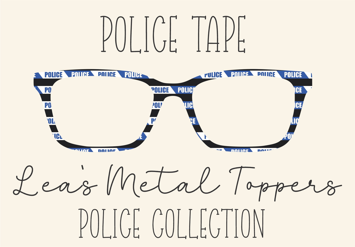 POLICE TAPE Eyewear Frame Toppers COMES WITH MAGNETS