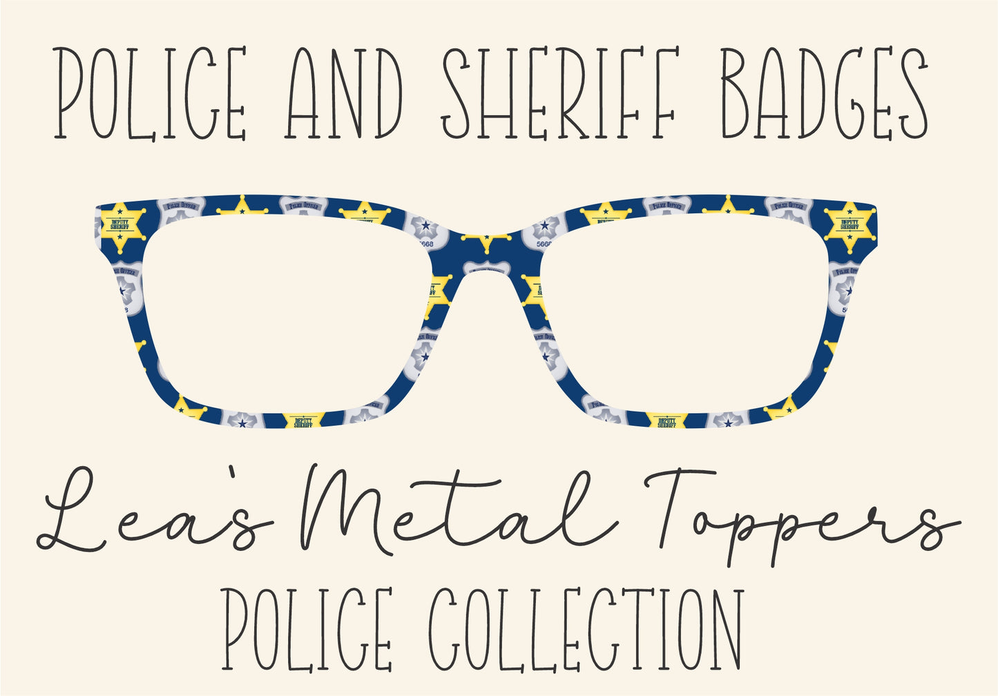 POLICE AND SHERIFF BADGES Eyewear Frame Toppers COMES WITH MAGNETS