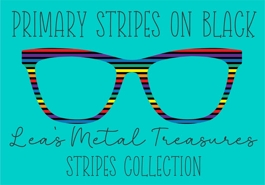 Primary Stripes on Black • Magnetic Eyeglasses Topper