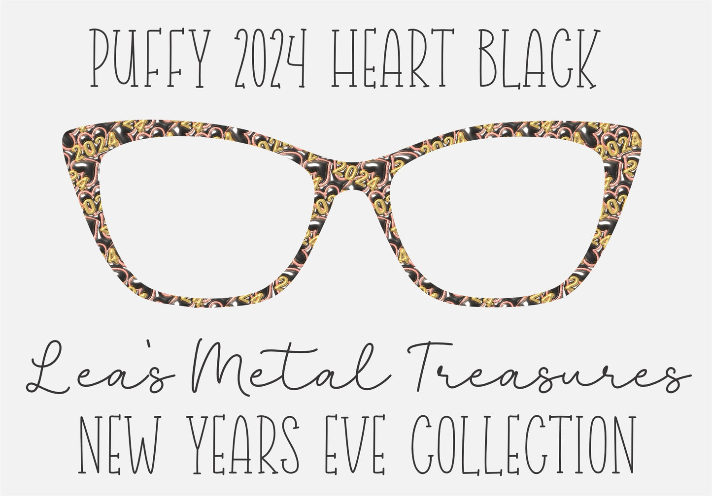 PUFFY 2024 HEARTS BLACK Eyewear Frame Toppers COMES WITH MAGNETS