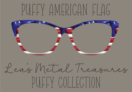 PUFFY AMERICAN FLAG Eyewear Frame Toppers COMES WITH MAGNETS