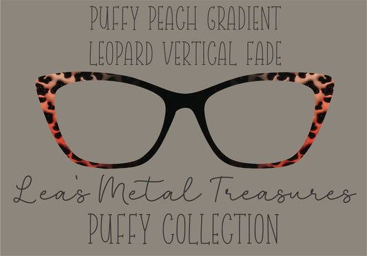 PUFFY PEACH GRADIENT VERTICAL FADE Eyewear Frame Toppers COMES WITH MAGNETS