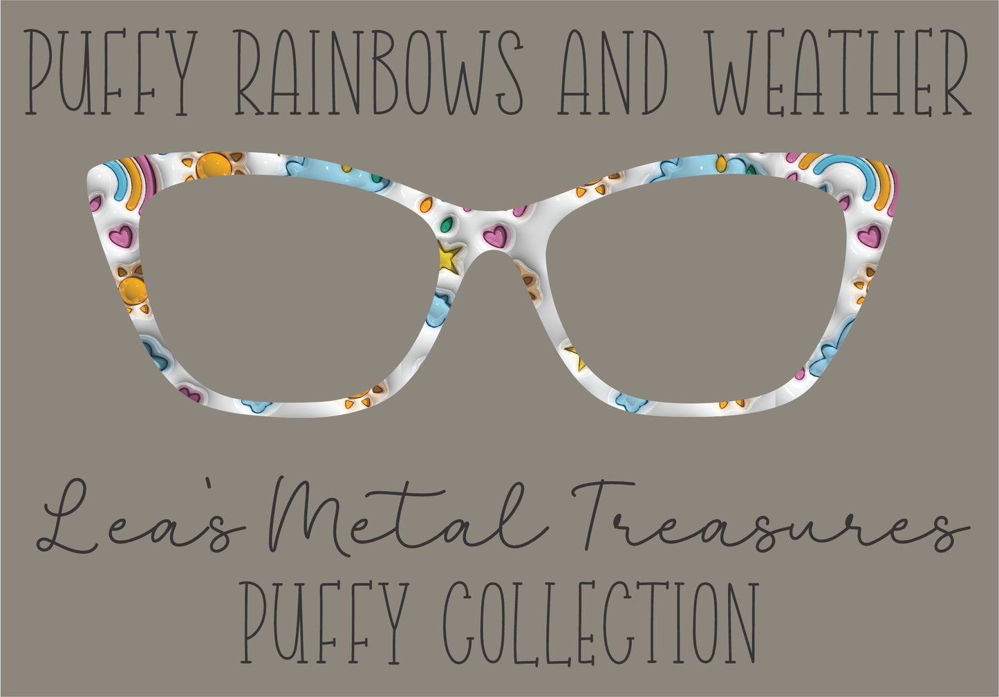 PUFFY RAINBOWS AND WEATHER Eyewear Frame Toppers COMES WITH MAGNETS