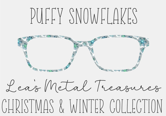 PUFFY SNOWFLAKES Eyewear Frame Toppers COMES WITH MAGNETS